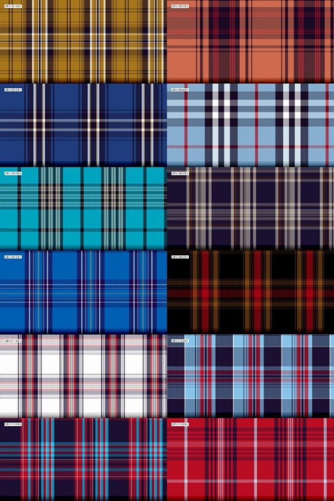 Home fabric plaid swatch grid