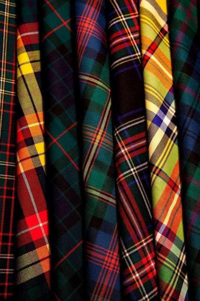 fabric plaids hanging